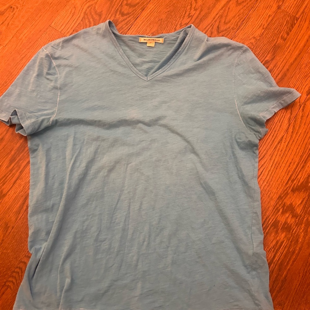 John Varvatos Light Blue V-Neck Tee